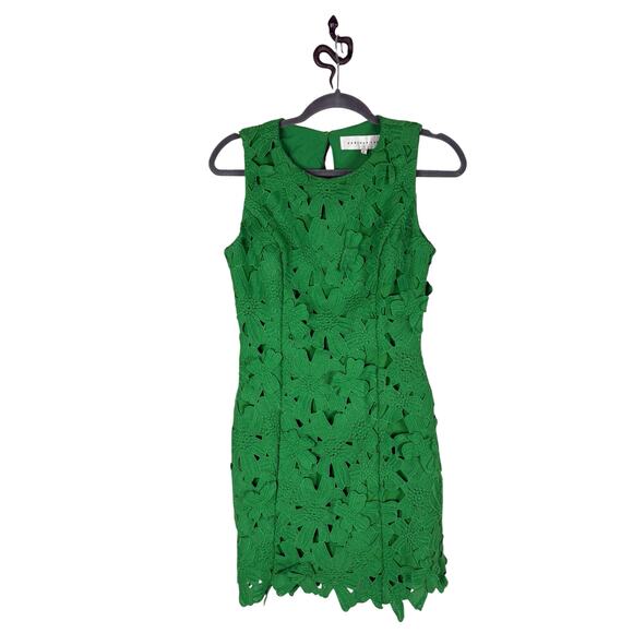 Endless Rose Floral Embroidered Mini Sheath Dress Garden Statement Green Small - Picture 4 of 10